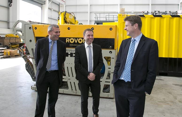 SoS Greg Clark with Steven Gray, ROVOP CEO; and Bill Cattanach, Oil and Gas Authority (Photo: ROVOP)