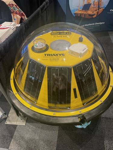 Axys, collecting wave and current data with the TRIAXYS buoy. Photo Celia Konowe