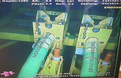 Connection of Luva template  (Photo: Statoil)