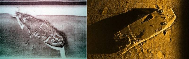 Then and now... (left: courtesy Martin Klein and the MIT Museum; right: Klein Marine Systems)