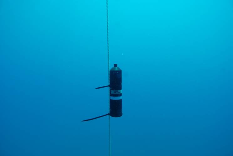 Deployed acoustic receiver, listening for acoustically tagged fish in the Aegean Sea, Turkey. © Aytaç Özgül
