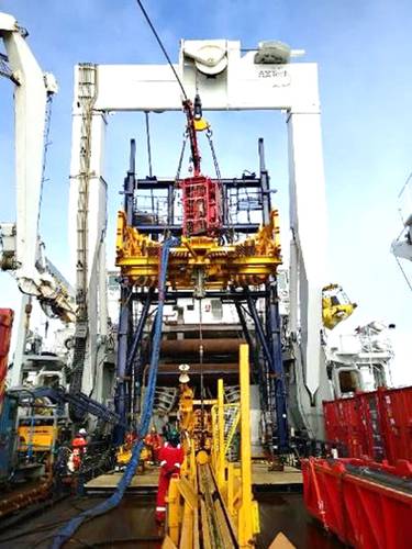 During its cruise on the Mohn Ridge last year, the Norwegian Petroleum Directorate drilled for cores using riserless coiled tubing in 3,000m water depth, from the Island Valiant. Images from service provider TIOS.