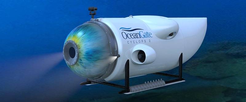 The expedition team will set out to explore the Titanic wreck site aboard OceanGate's manned submersible Cyclops 2 (Image: OceanGate)