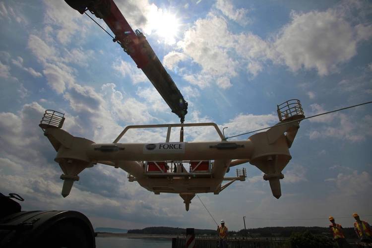 FAST-1 platform transported to Parrsboro Harbour (Image: Darren Pitmann/ImagesEast)