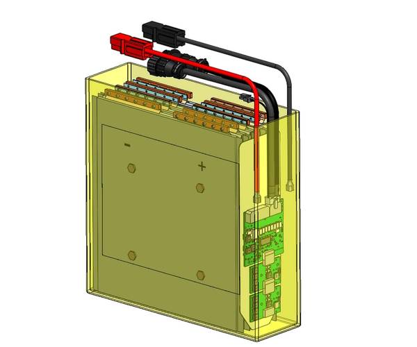 Figure 1.  A look inside a Southwest Electronic Energy SeaSafe II pressure compensated Lithium Polymer battery shows placement of the prismatic LiPo cells, the individual Battery Management Systems PCBs, and the Power Booster boards for intelligent control of the output.  (Photo used permission from Leon Adams, SWE, Houston, TX)