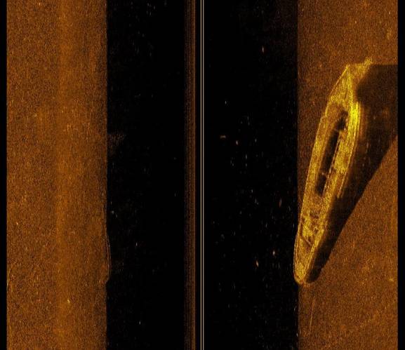 Figure 3: Sidescan image of the J.E. Boyden (Image: Ping DSP)