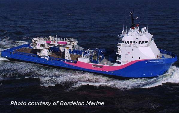 Figure 4. SST subcontracted the MV Shelia Bordelon for the recovery and installation of the STAFAC mooring. (Photo: Bordelon Marine)