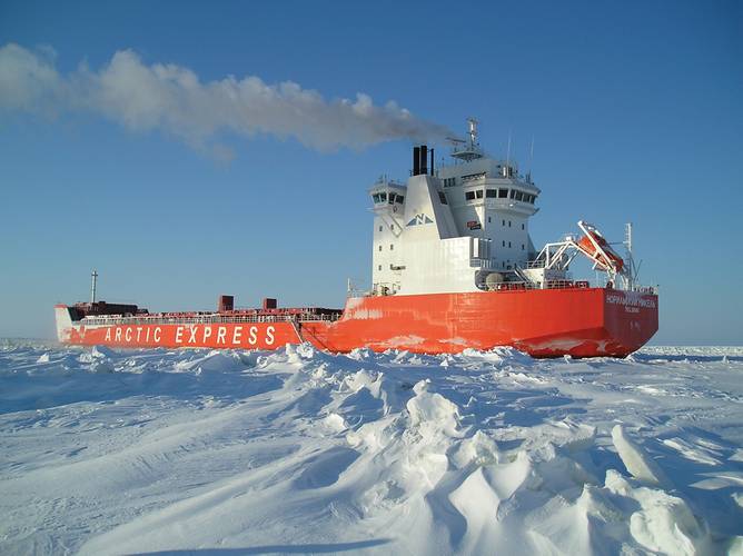 The first ever cargo vessel to sail from Murmansk to Shanghai via the Northern Sea Route, without the assistance of icebreakers, recently completed its maiden crossing, cutting a 65-day journey on the return leg down to 19 days. ABB’s Azipod electric propulsion technology helps to make the year-round journey possible. (Photo: ABB)