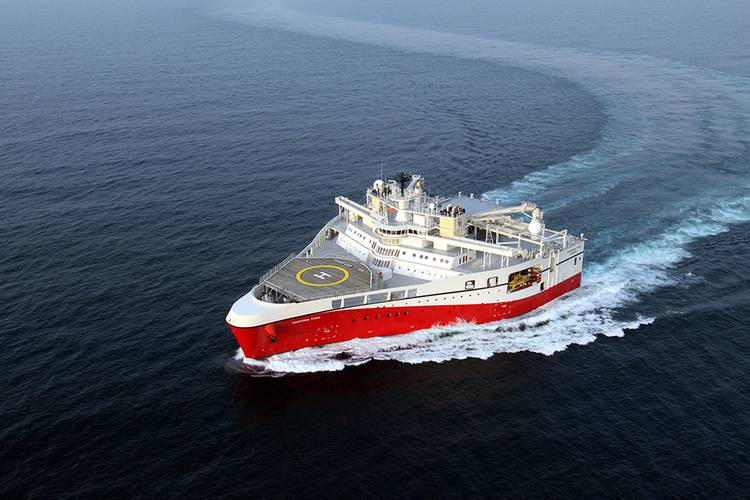 Flagship A PGS Titan-class survey vessel at work in the  Barents Sea. Courtesy Petroleum Geo-Services ASA