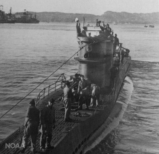 The German World War II submarine U-576. (Credit: NOAA/Ed Caram)