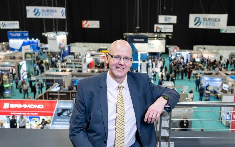 Neil Gordon, chief executive, Global Underwater Hub, at Subsea Expo 2023. Image courtesy Subsea Expo