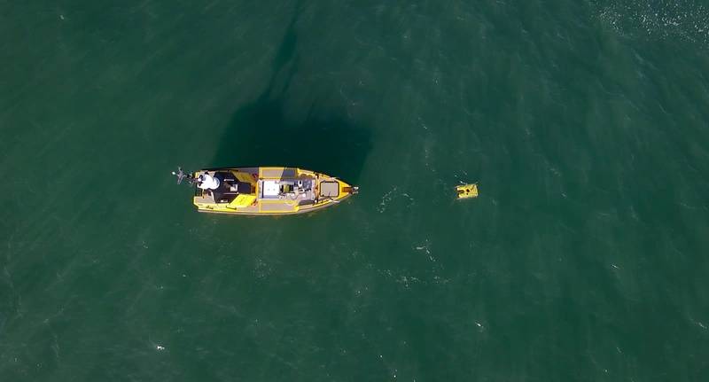 L3 Harris UK’s C-Worker 7 working with an ROV off the UK’s south coast. Photos from L3 Harris UK.