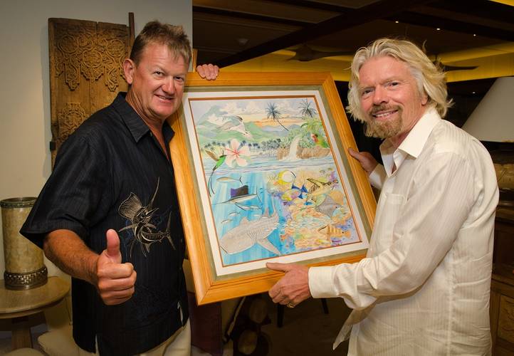    Dr. Guy Harvey and Sir Richard Branson (Photo courtesy of the Guy Harvey Foundation)