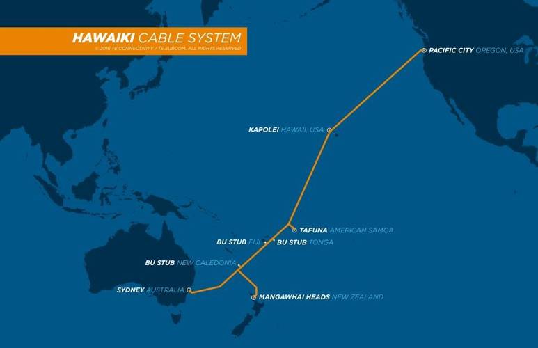 Hawaiki Cable System Map (Image: TE SubCom)