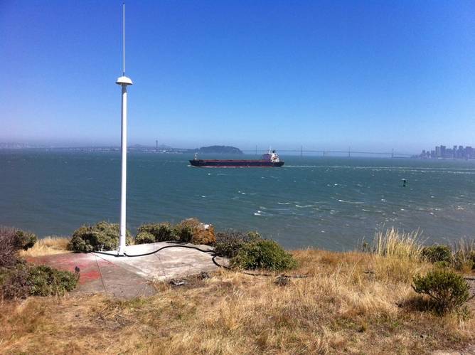HFRadar like this one shown off the entrance to San Francisco provides the data for NOAA's news ocean surface current product. (Image credit: With permission from San Francisco State University.)