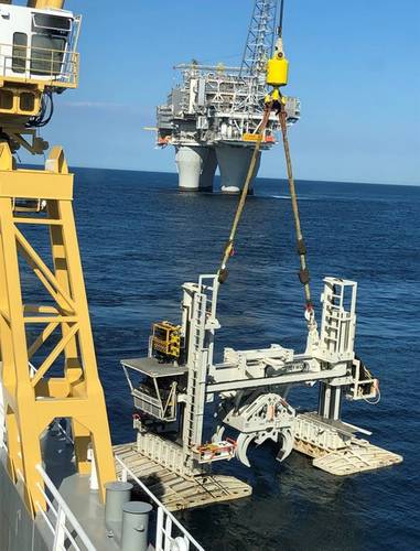 The H-Frame used to install the 36in spool. Source: Equinor.