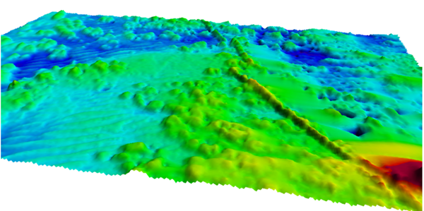 High resolution 3D bathymetry seabed map generated in real-time by KATFISH system
Photo: Kraken Robotics Inc.