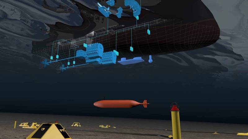 HUGIN AUV in underwater environment with KONGSBERG products.