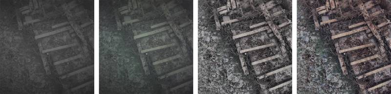 An image of a shipwreck going through Voyis’ automated image enhancements and corrections. Image courtesy Voyis
