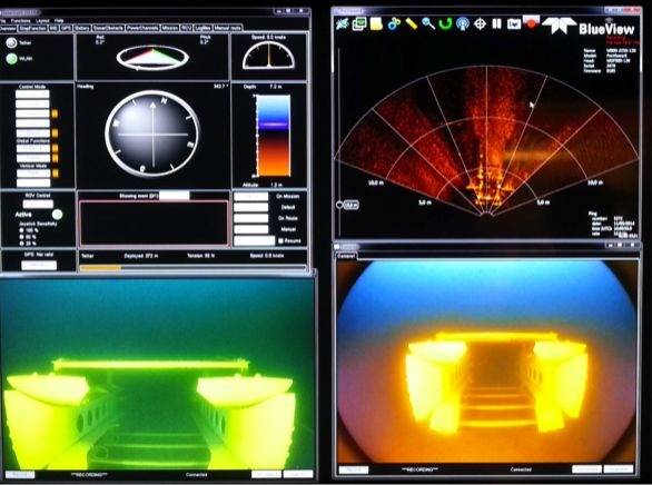 Images from the Sabertooth entering the docking station autonomously (Image: Saab Seaeye)