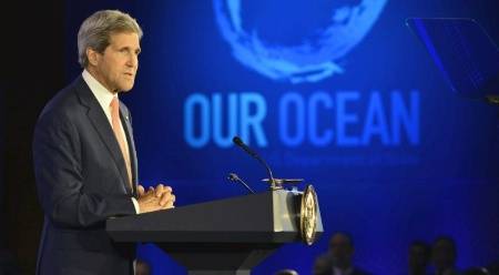 John Kerry delivers remarks at the 2016 Our Ocean Conference at the U.S. Department of State in Washington, D.C. on September 15, 2016. (Photo: U.S. State Department)
