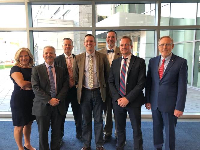 From Left: Julia Bovey, Director of External Affairs, Equinor Wind US; Fred Zalcman, Head of Market Development, Ørsted; Greg Trauthwein, Editor & Associate Publisher Maritime Reporter & Engineering News; Doug Copeland, Senior Manager for Offshore Wind, Atlantic Shores Offshore Wind; Eric Johansson, SUNY Maritime; Alan Hannah, Deputy CEO, Vineyard Wind; and, John Arntzen, Chair, Maritime Industry Museum.