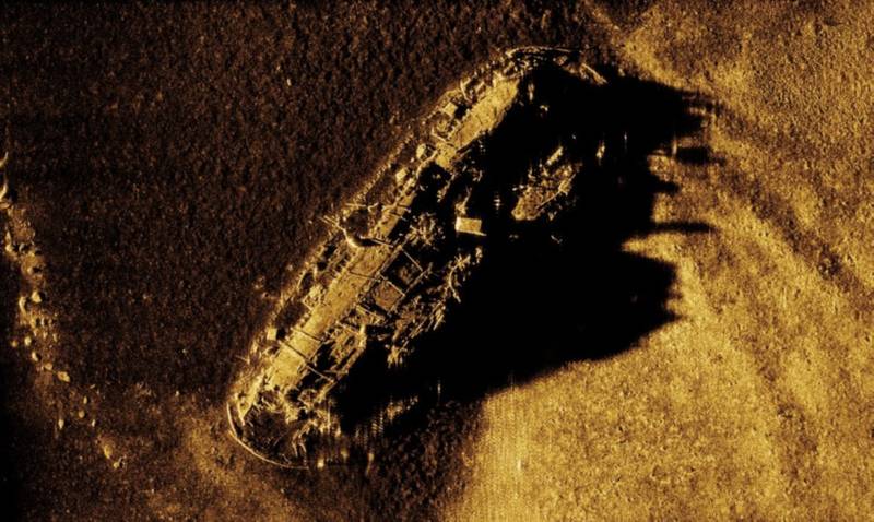 KATFISH 2 cm by 2 cm resolution synthetic aperture sonar imagery of the Governor Cornwallis shipwreck (Credit: Kraken Robotics)