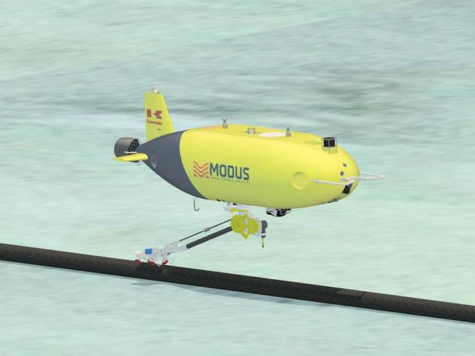 Kawasaki’s SPICE AUV, acquired by Modus. Image from Modus.