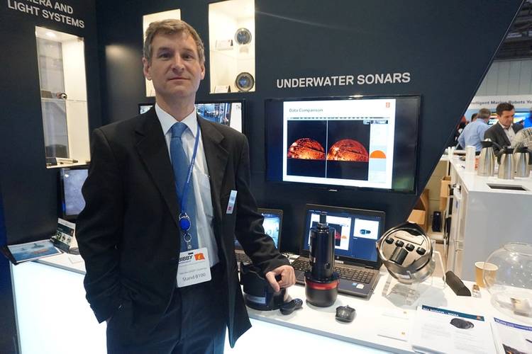 Kongsberg Mesotech sales manager Daryl Morse at Oceanology International in March 2016 (Photo: Eric Haun)