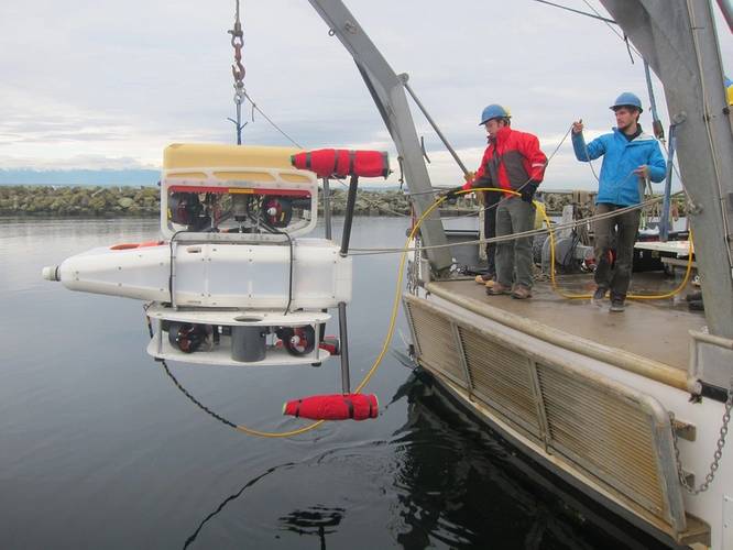 Launch of Millennium Falcon from research vessel