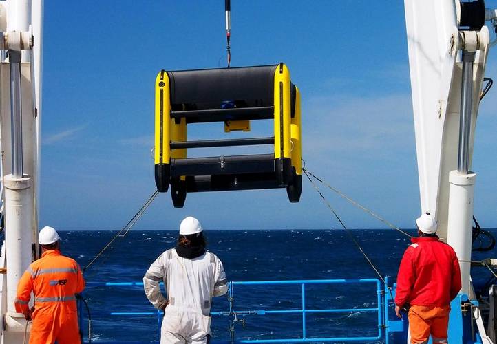 Launch of TRIAXUS from RV Investigator (courtesy of CSIRO)