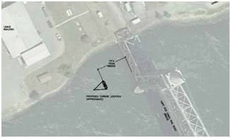 Location of where the tidal test stand will be installed (Image: MRECo)