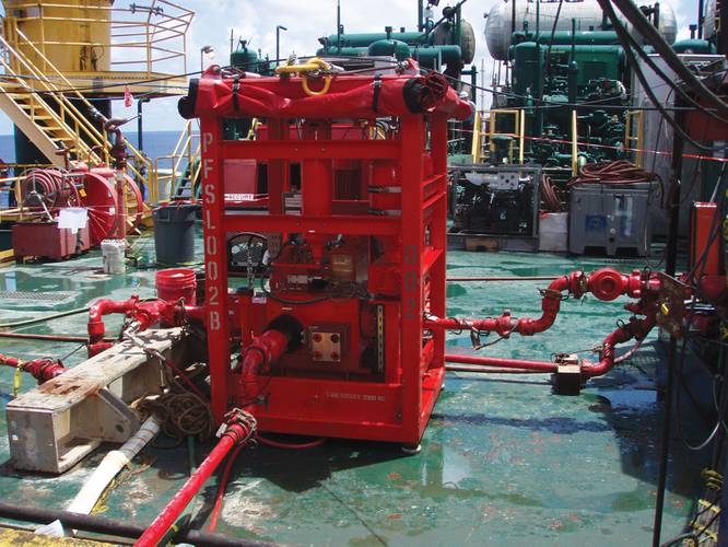 Material clog:  Paradigm Offshore Supervisor at work.
