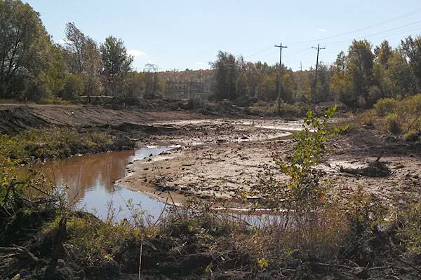 Fall 2013: Meandering reconstructed stream bed in Phase Two of Partridge Creek. (Photo: EPA)
