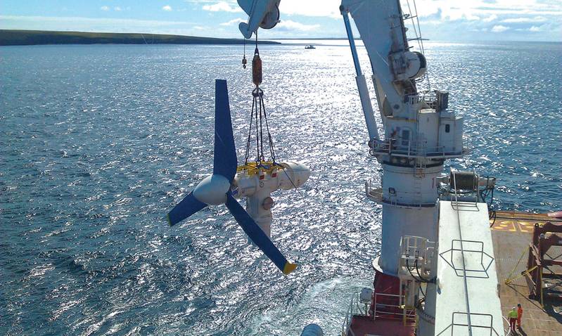 The Meygen tidal stream energy project is currently under construction off the coast of Scotland. By the early 2020s, MeyGen Limited intends to deploy up to 398MW of offshore tidal stream turbines to supply clean and renewable electricity to the U.K. National Grid. (Credit: Atlantis Resources Ltd.)