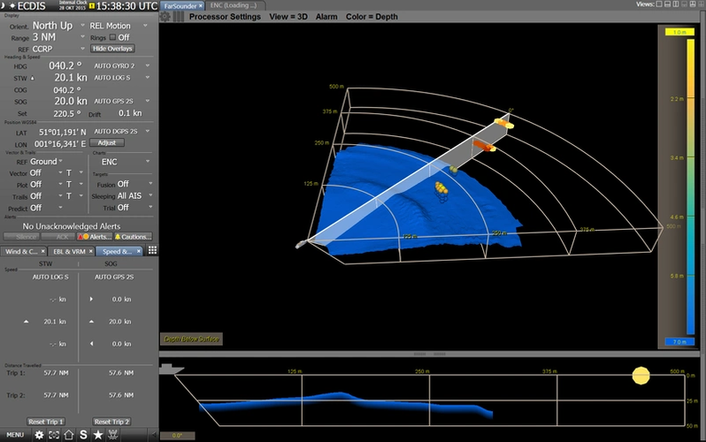 MULTIPILOT station showing FarSounder's 3D sonar data. (Image: FarSounder)