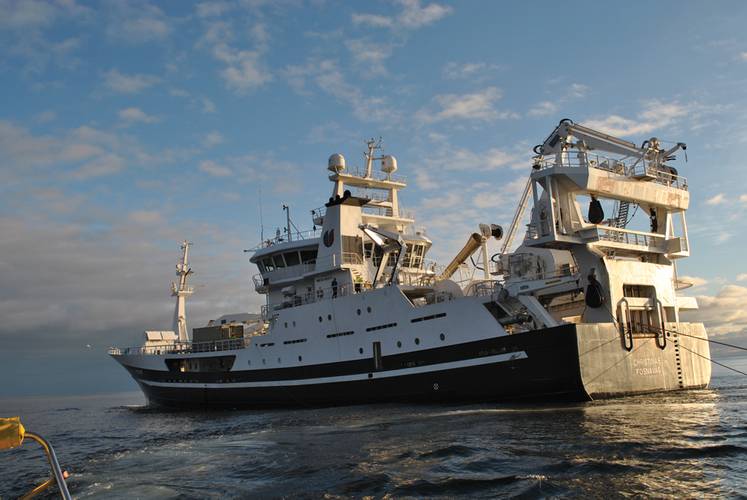 Multi-Purpose: The Christina E tows an EM seismic cable.