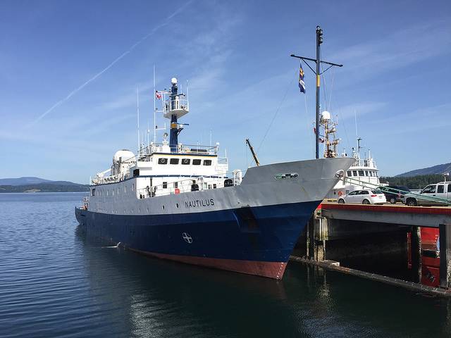 E/V Nautilus docked at Institute for Ocean Sciences (Photo: ONC)