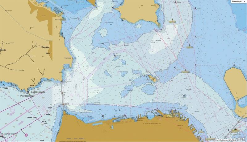 Navigational Chart: Integrated data is processed to create useful maritime resources like navigational charts (Image: ESRI)