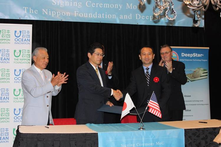 Nippon Foundation and Deepstar signed an MOU in Houston. Photo: Greg Trauthwein