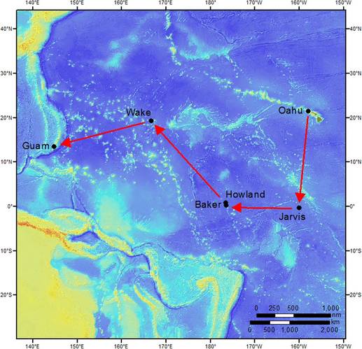 Path for NOAA’s expedition. (Map: NOAA Fisheries/Tomoko Acoba)