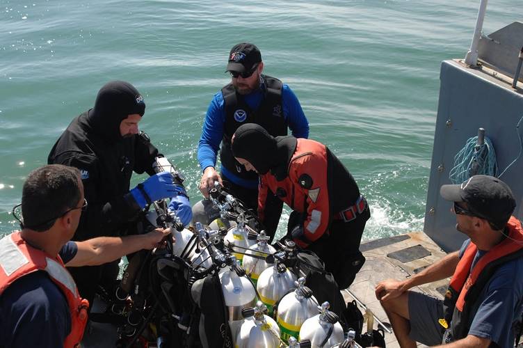 Observations from NOAA's Maritime Heritage program's diving team confirmed the identity of the Walker wreck. (Credit: NOAA)