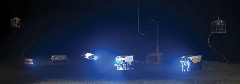 Oceaneering's ROV line-up with next-generation vehicles Freedom and E-ROV included. Courtesy of Oceaneering International
