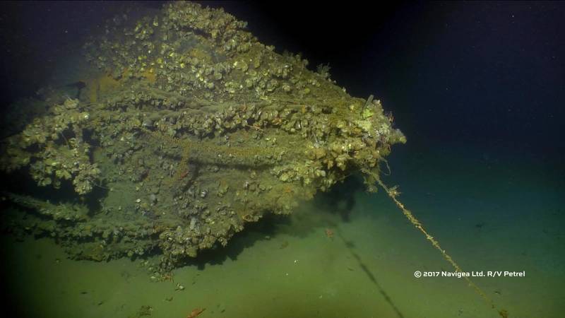 Bow of the USS Ward (Photo courtesy of Paul G. Allen)