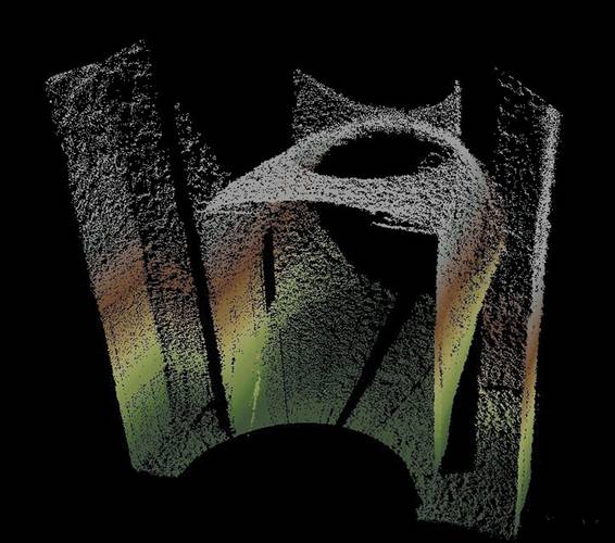 3D portion of turbine inlet  channel deep inside dam wall.