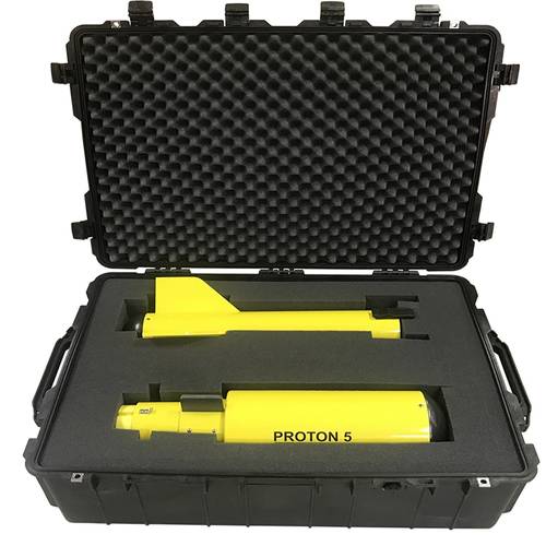 The Proton 5can be separated into two parts so that it easily fits into a watertight Pelican case for storage and transportation (Photo: JW Fishers