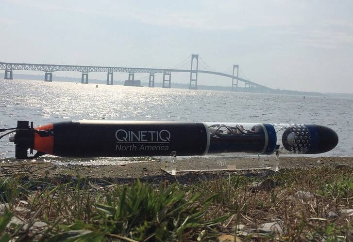 
QinetiQ North America’s SEAScout Mk2 UUV at ANTX 2018 (Courtesy QinetiQ North America)
