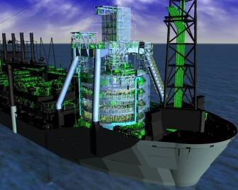 Rendered image of  the FPSO TMS to be deployed on BP’s Quad 204 development, as designed and manufactured by SBM, (image supplied by SBM).