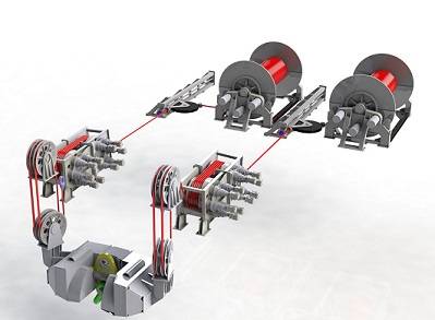 Schematic of the Subsea 7 deepwater lowering system developed by Caley Ocean Systems.