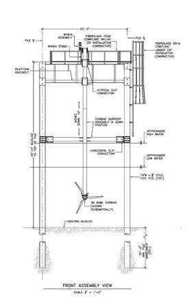 Schematic of tidal test structure that was built by MassTank in Middleboro, Mass. (Image: MRECo)